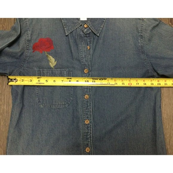 Coldwater Creek Womens Embroidered Jean Denim Jacket Or Shirt Medium M - Picture 5 of 6